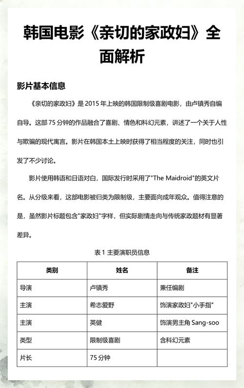 “调教家政妇1”是什么意思？如何正确理解这部作品的主题？