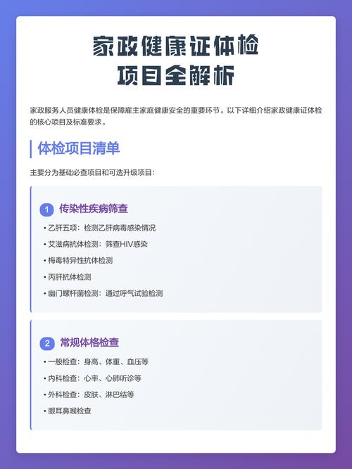 北京家政体检都查什么？项目清单来了